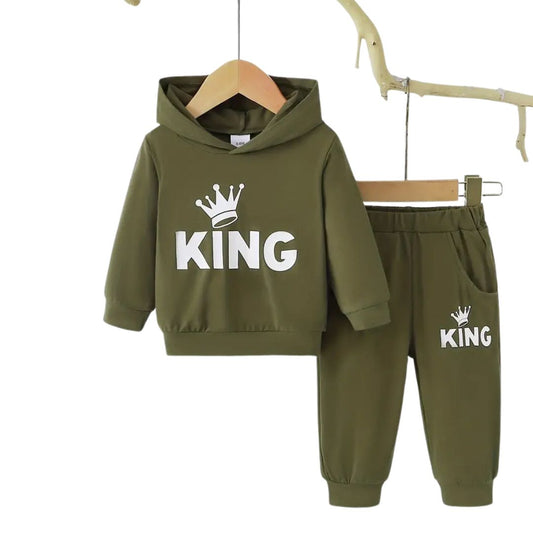 Conjunto de polera y buzo con estampado para niños