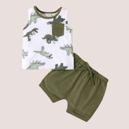 Conjunto de dos piezas para niños con polo sin mangas y short