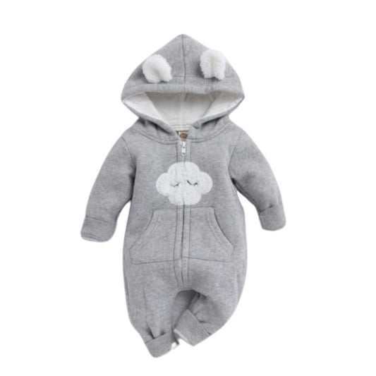 Enterizo color gris para niños con cierre en el pecho