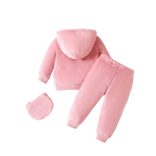 Conjunto de polera y buzo con bolso para niñas