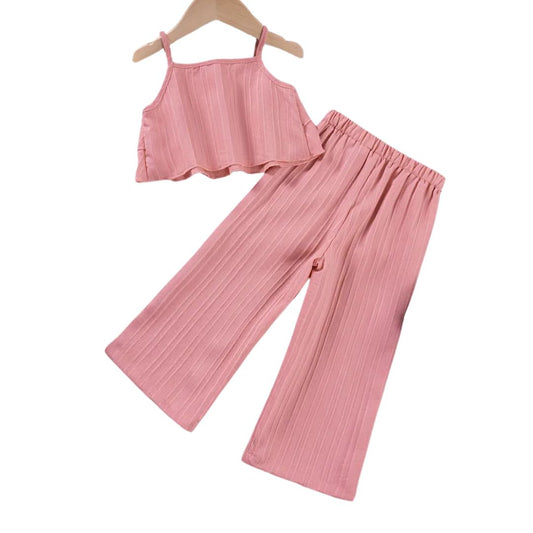 Conjunto de dos piezas para niñas color salmón