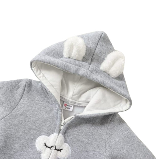 Enterizo color gris para niños con cierre en el pecho