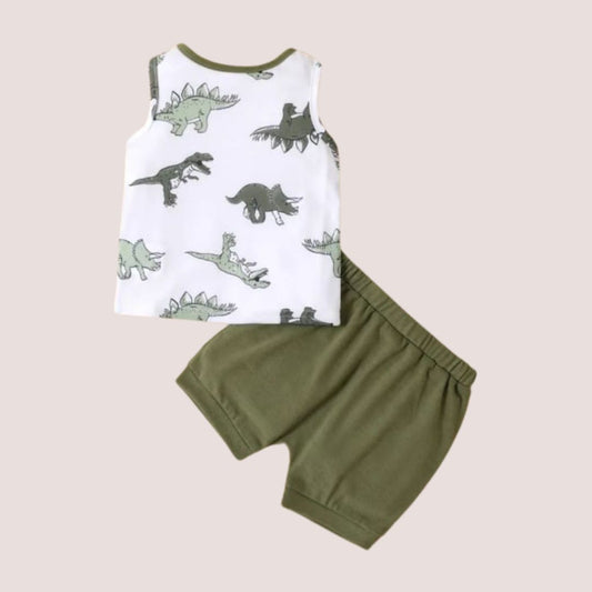 Conjunto de dos piezas para niños con polo sin mangas y short