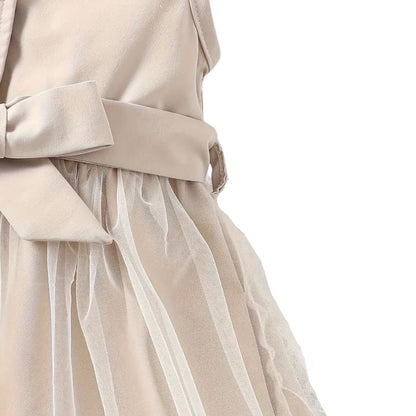 Vestido para niñas color beige con cinturón